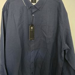 Camisa De Vestir Para Hombre De Manga Larga Con Botones Y Bolsillo Color Azul Medida XL 
