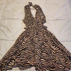 Size MED The Zebra Cutout Dress