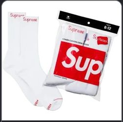 White supreme socks