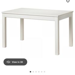 LANEBERG Extendable table, white, 51 1/8/74 3/4x31 1/2 "