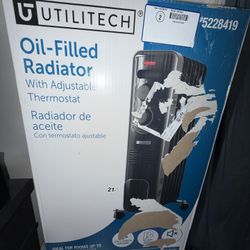 Utilitech Heater Oil-Filled Radiator Adjustable Thermostat 1500 Watts 300sq Ft.