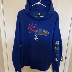 New Era Men Dodgers West Coast Lowrider Blue Hoodie Large. Excellent Condition.