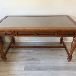 High Console / Sofa Table – Wood w/ Glass Top