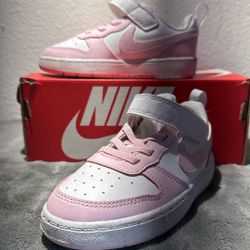 NIKE Court Legacy White/pink  9c