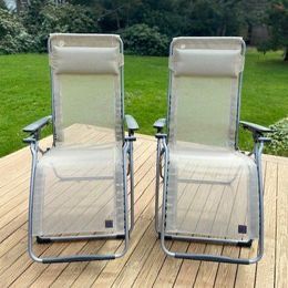 Set of 2 Lafuma Futura XL Zero Gravity Reclining Outdoor Chairs