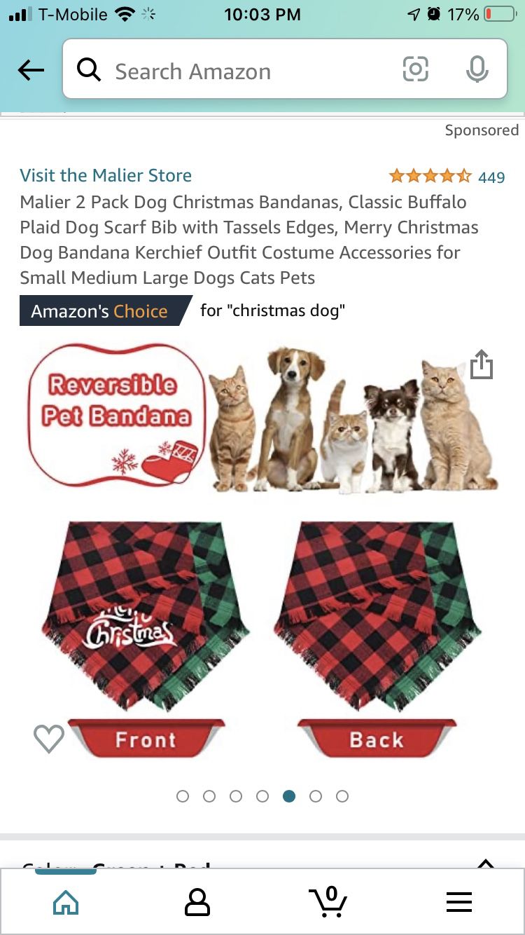 Dogs  Christmas Scarf Size L 