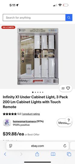 Infinity Lights For Under Cabinets 3 Pack With Sensor And Remote