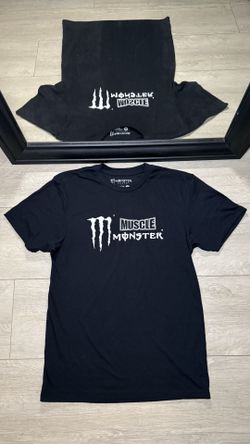 New Y2K 2000s Black Monster Energy Muscle Logo SpellOut Shirt