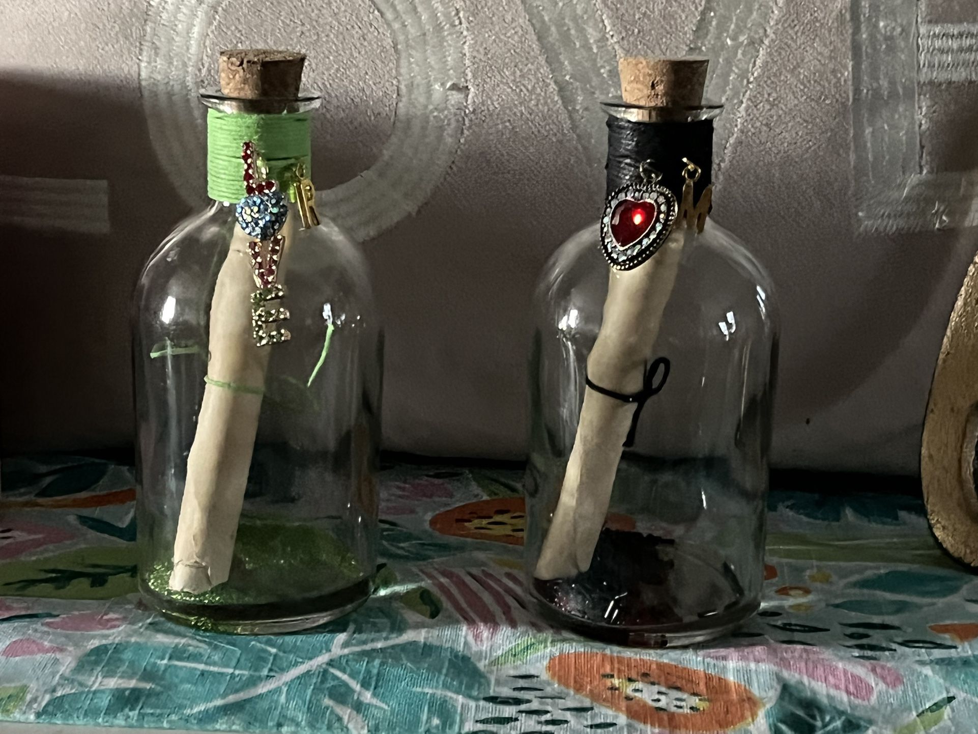 VALENTINES DAY MESSAGE IN A BOTTLE.  VERY CUSTOMIZABLE.  25.00 WITH CHEST.  15.00 WITH A BOX.