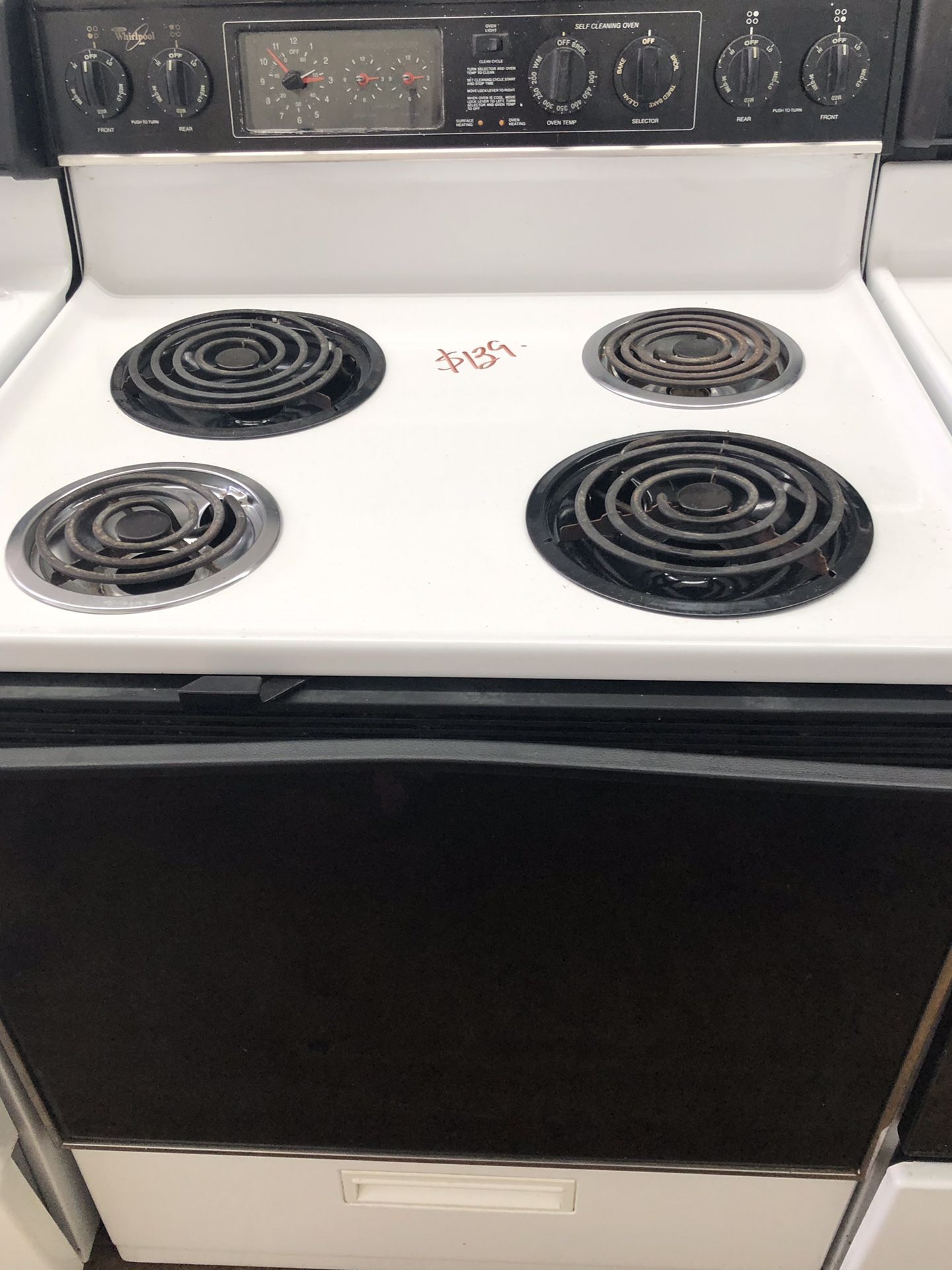 Whirlpool Simple No Frills Electric Stove Range! White & Black! Guaranteed! Deliver Available TODAY!