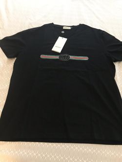 New Mens Large Gucci V Neck T-shirt