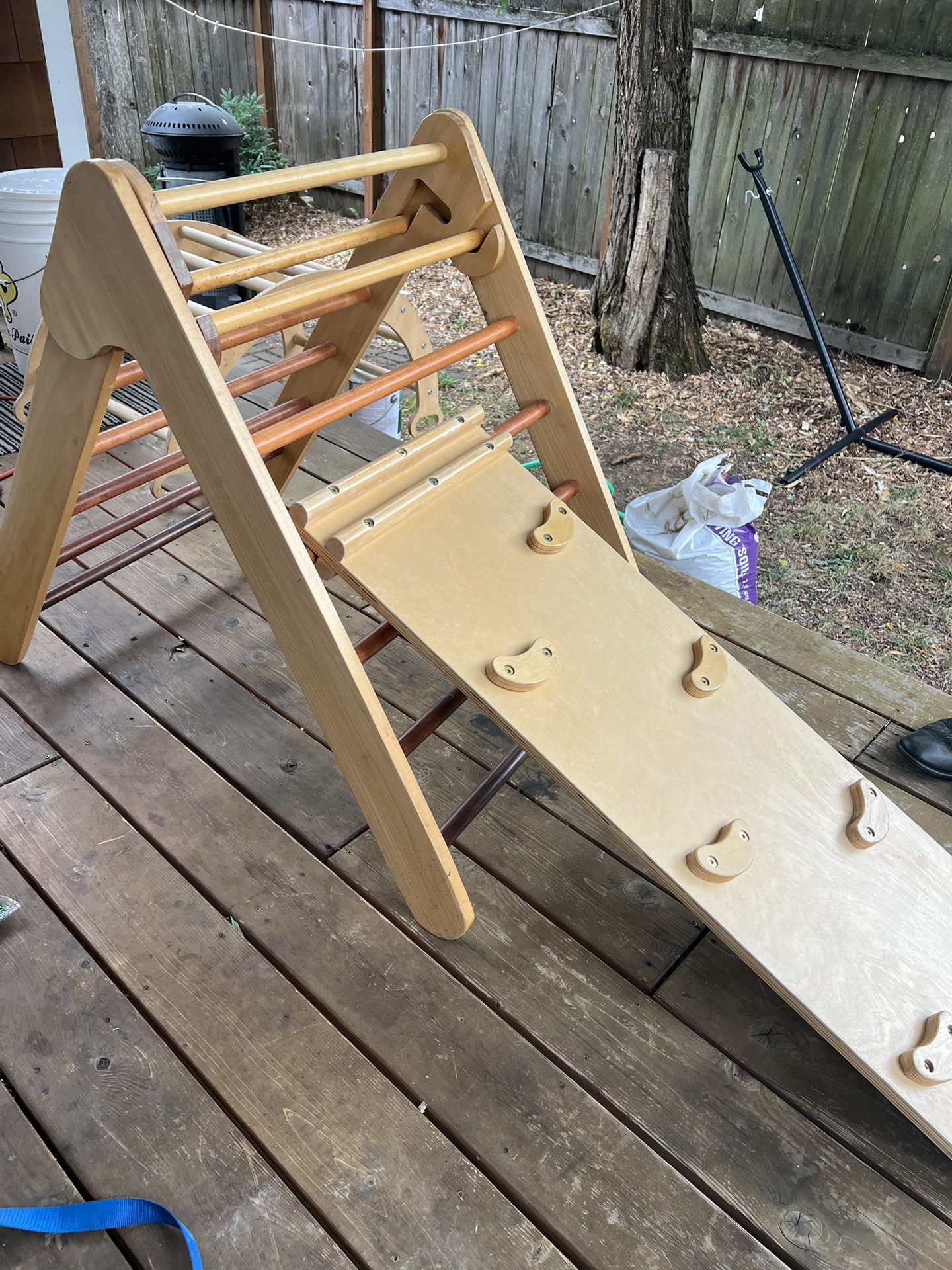 Wooden Climbing Structure, Pikler Triangle