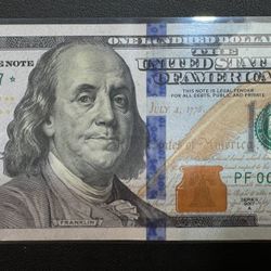 100 Dollar Bill Star Note 2017a Low Serial (Circulated)