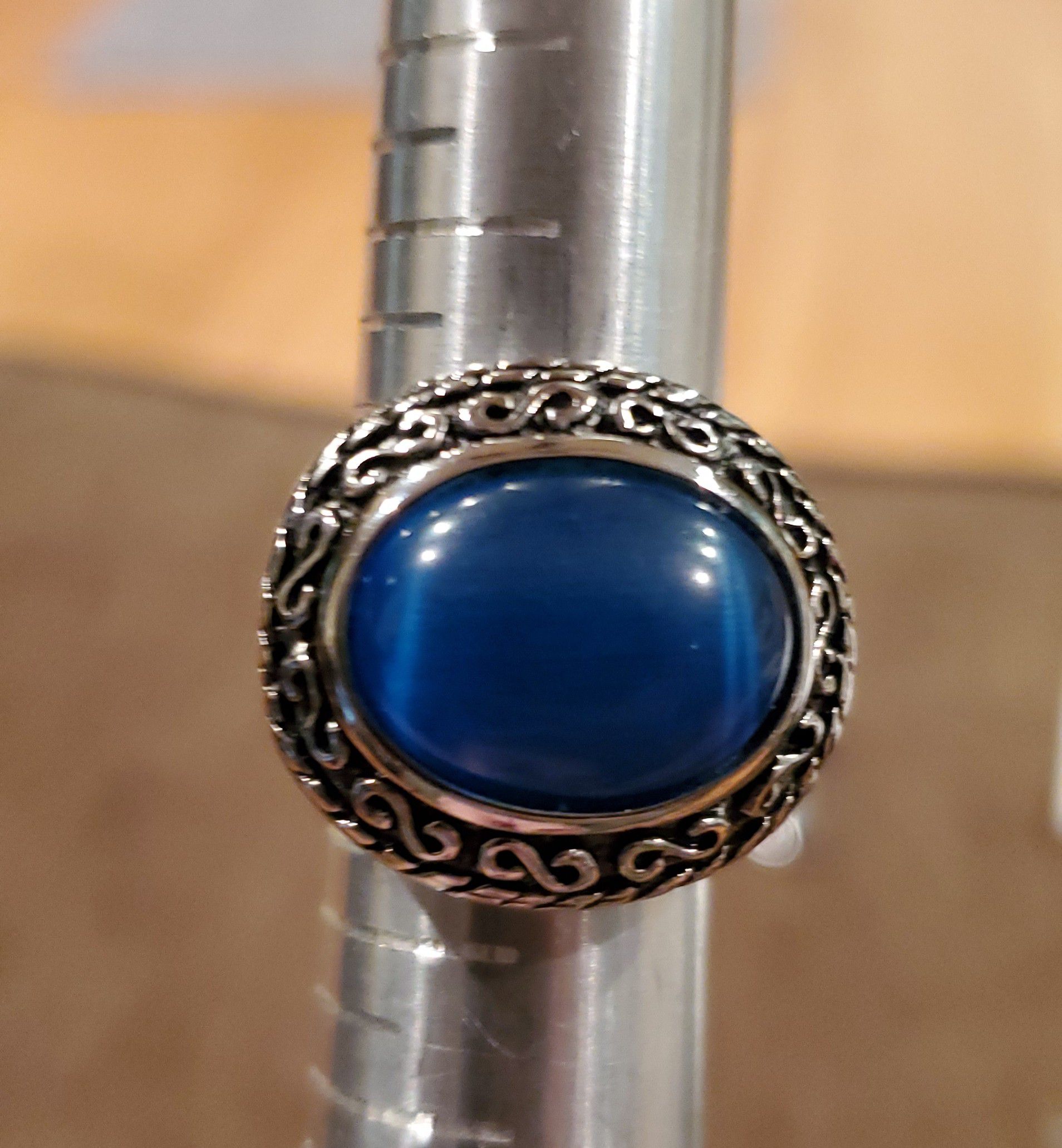 Blue Cateye Ring