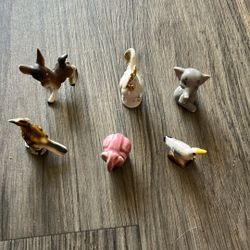 Six Glass Figurines Animals