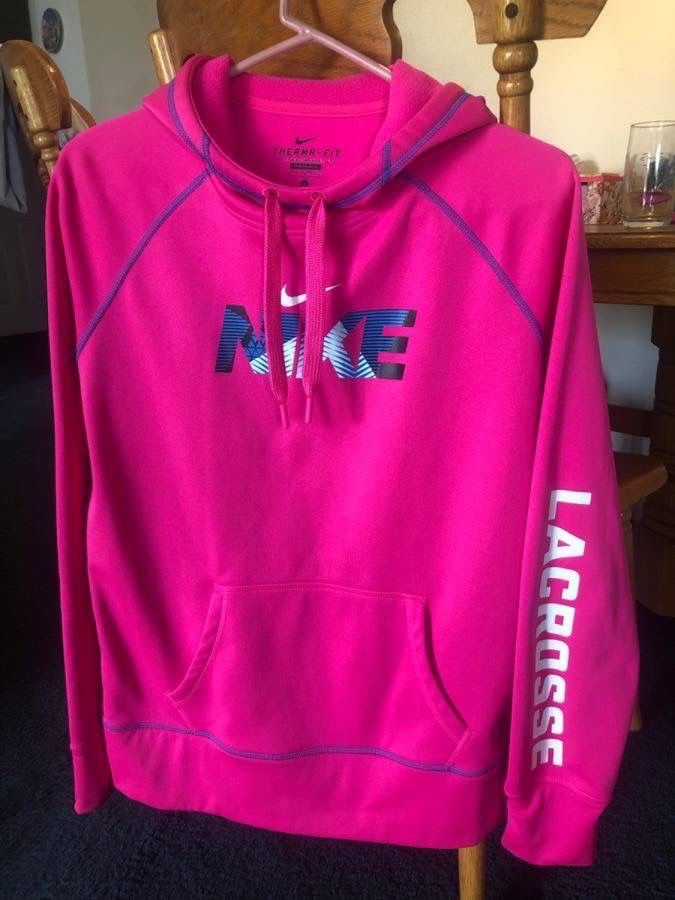 Nike Lacrosse Thick Thermal Hoodie Sweater Size L In Perfect Conditions 