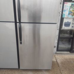 Black And Stainless Steel Refrigerator Working Great Condition