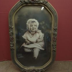 Antique Baby Child Colored Picture