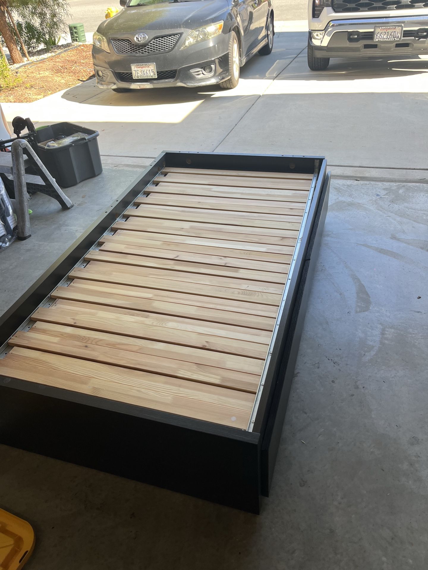 Twin bed with drawers
