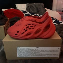 Red Yeezy Foam Runners
