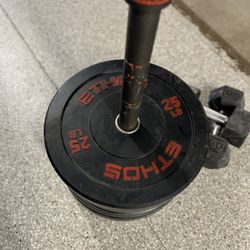 ETHOS 205 lb. Olympic Rubber Bumper Plate Set