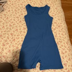 Blue body suit