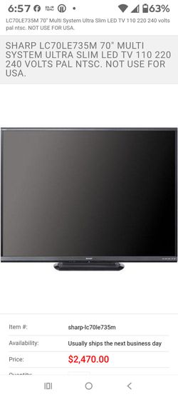 70 inch Sharp tv