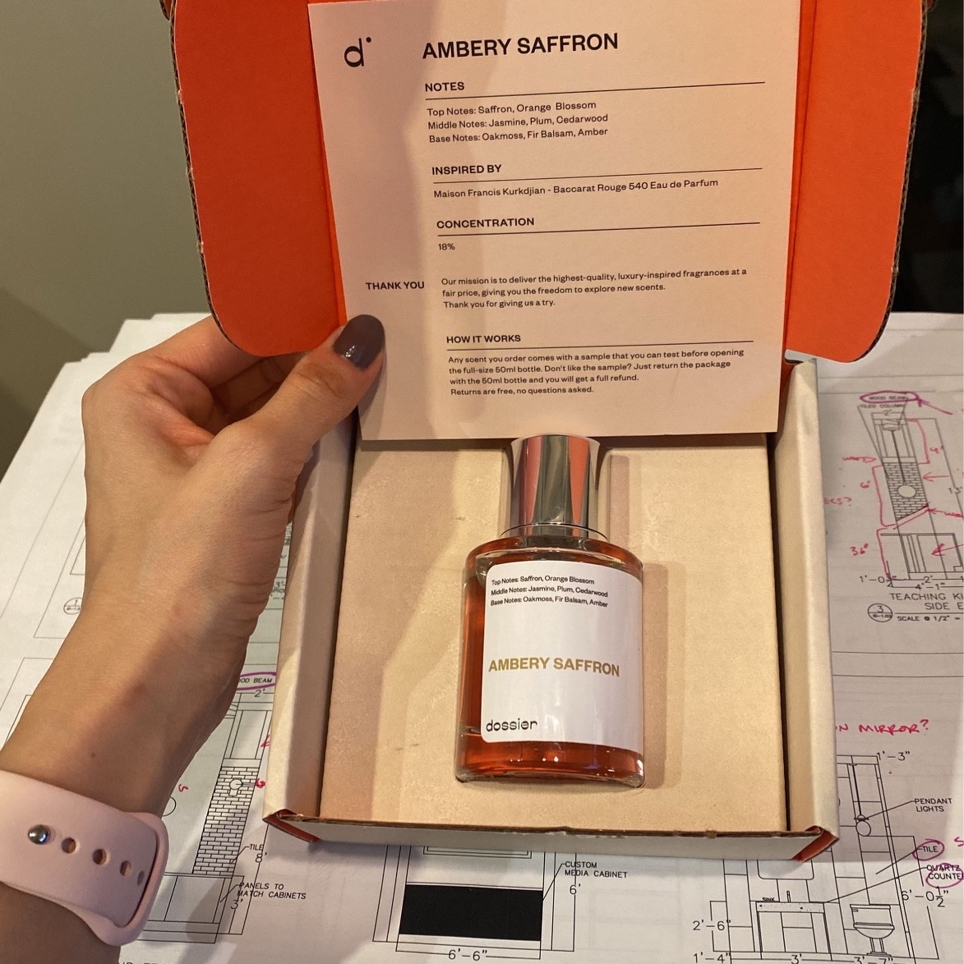 Baccarat Rouge 540 Eau De Parfum By Dossier, Amber’s Saffron Brand New 50 ml Bottle 18% Concentration