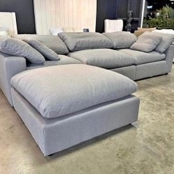 Grey Cloud Sectional Sofa New 4 Segments 