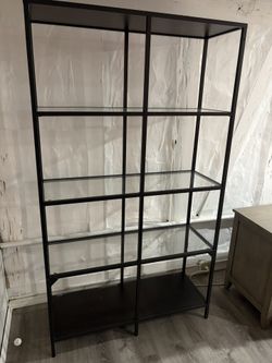 Double Glass & Metal Shelf – 69” Tall Display Unit