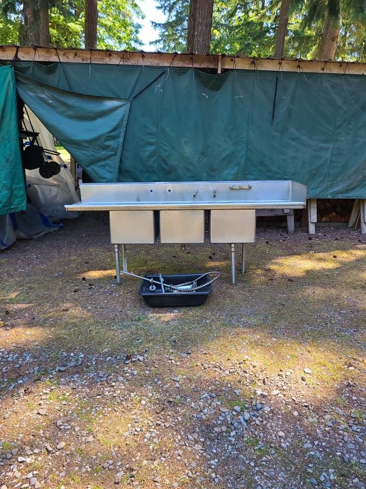 3 - Bay Stainless Steel Prep Sink