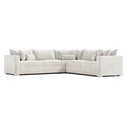 Helena Beige Sectional Metal Foot