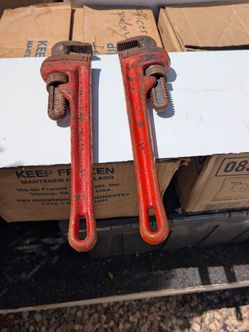 Pair of Red Pipe Wrenches