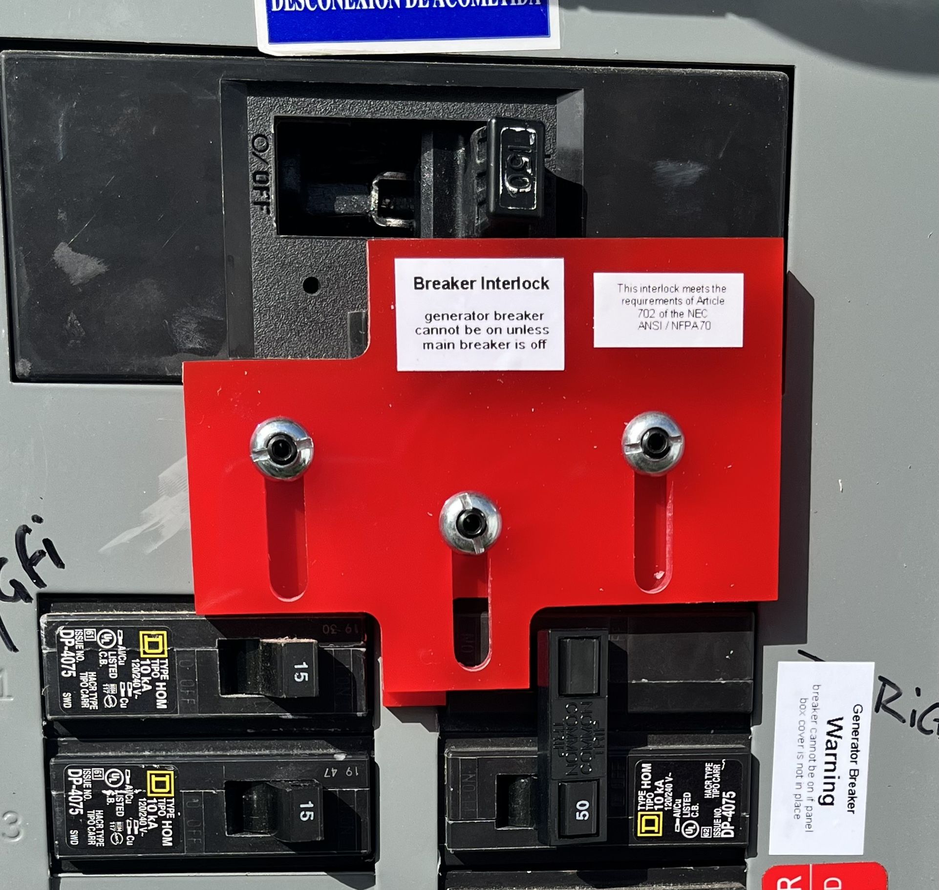 Generator Interlock Switch 