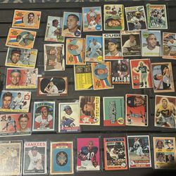 Vintage Baseball Football Card Collection Of 200 Cards