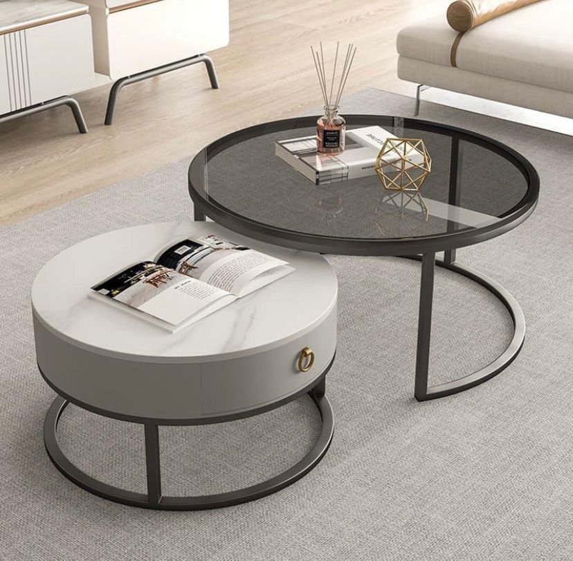 Modern Nesting Coffee Table Set of 2