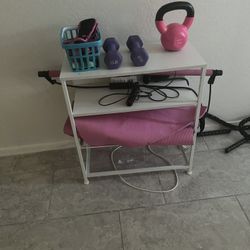 Home workout equipment station.