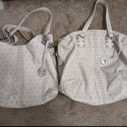 New With Tags Michael Kors Leather Luggage Carry On Handbag Purse Tote Set