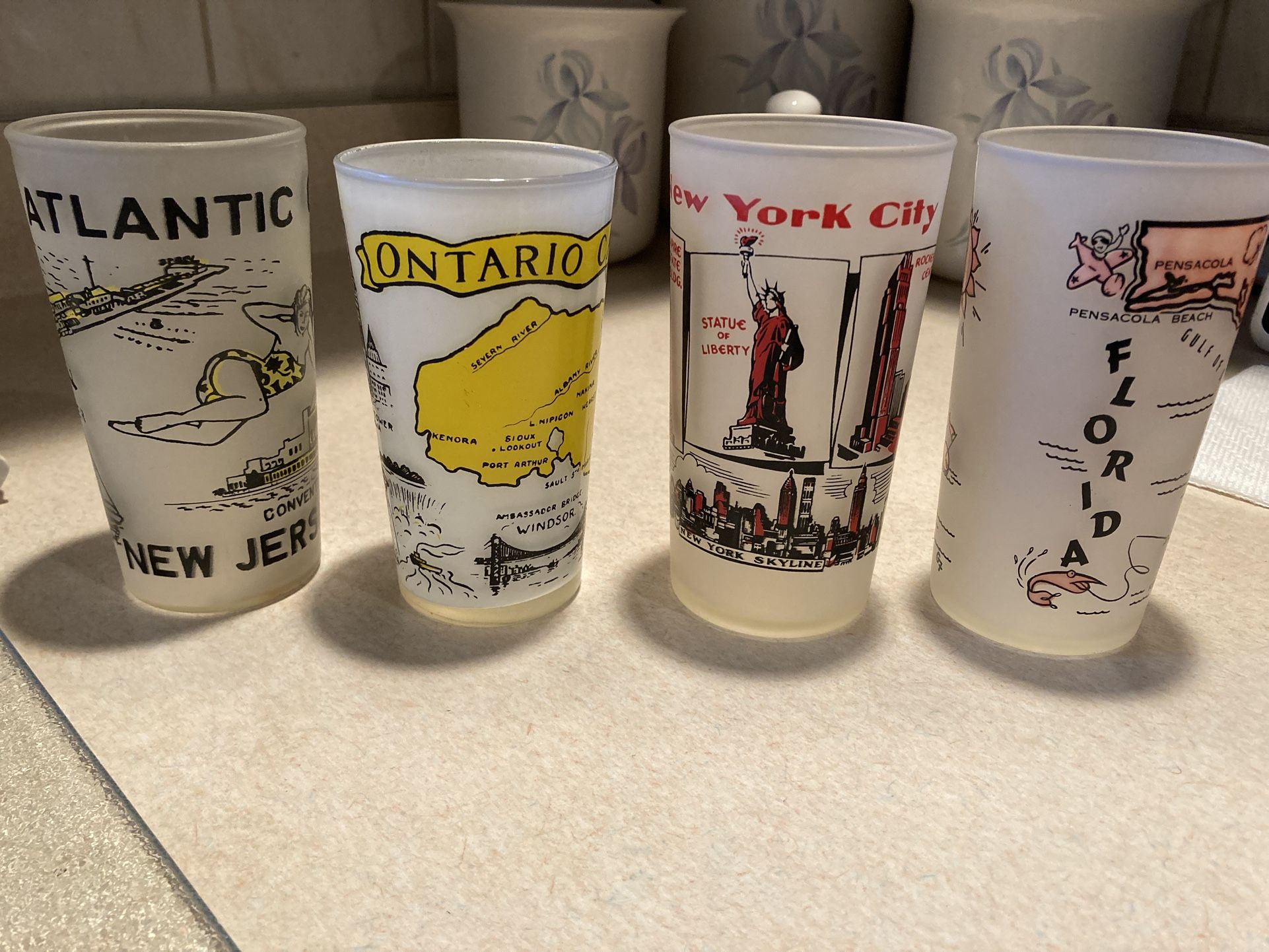 Set of Glasses: Set of 12 Souvenir Glasses, New, Never used