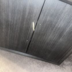 Gray 2 Shelf Cabinet 