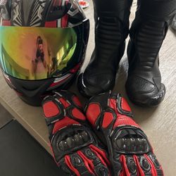 Botas  Casco Y Guantes