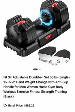 Workout Fitness Fit Sir Adjustable Dumbbell Set 55lbs