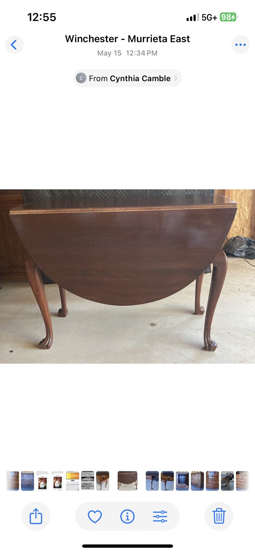 Antique drop leaf table