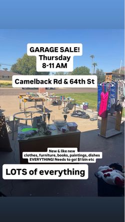 GARAGE SALE - Thursday 8-11 AM