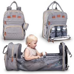 Reekyy Diaper Bags For Baby Boy & Girl - Waterproof Baby Bags With Multiple Compartments & USB Port - Durable Baby Backpack Diaper Bag - Perfect For T