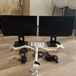 HP 23.8” 1080p Monitor (x2) + Dual Monitor Arm
