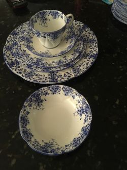 Vintage Royal Albert Dainty Blue place setting