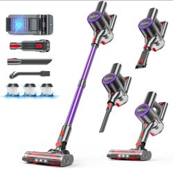 Pinico Cordless Vacuum Cleaner, 25kPA Vacuum Cleaners for Home, Stick Vac with Anti-Tangle Brush, 40 Mins Runtime, Lightweight, Versatile for Carpet, 