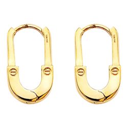 Earrings Yellow Gold 14k. Paperclip