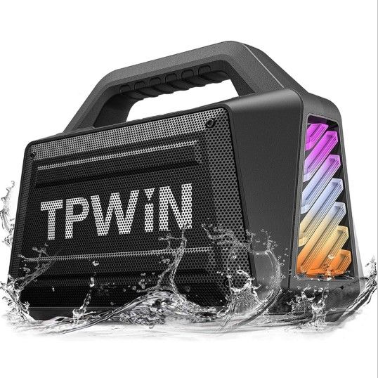 Portable Bluetooth Speaker Wireless - Loud Speakers 80W Peak, 20H Playtime, Light Show, TWS, Deep Bass, BT 5.3, IPX6 Waterproof for Outdoor Travel